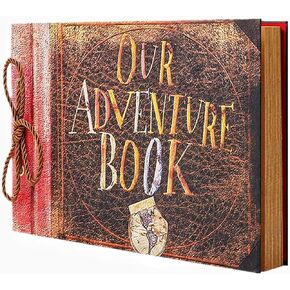 Adventure Book Handcrafted Diary Photo Scrapbook,Tailored for Preserving Cherished Moments,Gift for Couples' Anniversaries,Weddings,Globetrotters,Birthdays,Christmas&Note-taking Gifts Handmade Book