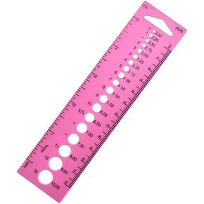 1Pc Pink Plastic Sewing Rulers, All in One Measure Rulers Needle Gauges, Multifunctional Craft Crochet Hook Ruler Sewing Tools，Sewing Rulers，Sewing Tools