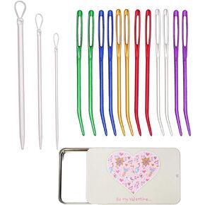 UOOU Yarn Needle, Bent Needle Tapestry Needle Set Wool Needles Large-Eye Blunt Needles Sewing Needles Weave Knitting Needles with Box (Random Color)