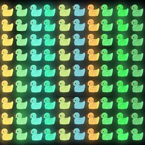 200pcs Luminous Mini Resin Duck 10 Colors Little Small Ducks Glow in The Dark Duck Figures for Dollhouse Aquarium Decor Micro Fairy Garden Landscape Hide and Seek Prank Toys