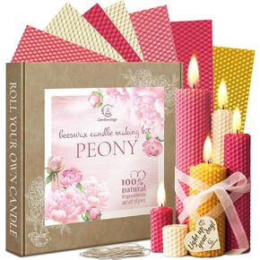 Beeswax DIY Candle Making Kit - Natural Candle Rolling Kit for Beginners with 7 Beeswax Sheets & Multiple Decorations to Make Candles