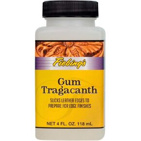 Fiebing's Gum Tragacanth (4 oz) - Leather Burnisher to Prepare Smooth & Slick Edge Finish - Water-Based Professional Grade Formula for Leathercraft, Belt, Shoe & Bag - Use Before Fiebing's Edge Kote