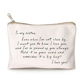 To My Sister, Sister Long Distance Gift, Sister Birthday Gift From Sister Makeup Bag, Cosmetic Bag For Sister, Sister Apart Gift, Gift For Sister, Christmas Gifts Idea