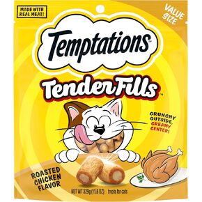 Temptations Tender Fills Crunchy and Soft Adult Cat Treats Roasted Chicken Flavor, 11.6 oz. Pouch