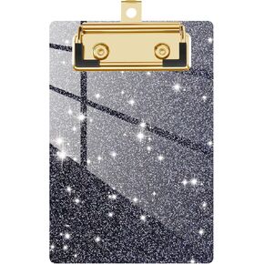 Piasoenc Acrylic Clipboards, Fashion Glitter Clipboard, Stardard Letter Size Clip Board, A4 Size 12.5" x 9", Cute Confetti Clipboards for Women, Rose Gold Desk Office Supplies and Accessories