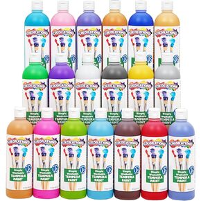 Colorations Paraben-Free Washable Tempera Paint, Set of 19 Colors, Non-Toxic Paint, Vibrant Craft Paint, Paint for Children, Kids Paint, Art Supplies, Paint Set, Washable Paint