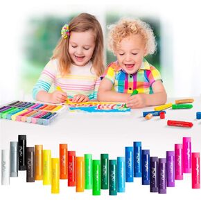 Tempera Paint Sticks, Bright Colors Tempera Paint Sticks Quick Drying, Easy to Color and Washable Paint Crayons for Kids and Students (12 Colors)