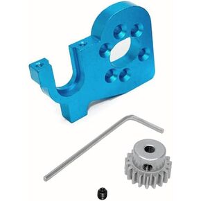 KingVal Replacement Metal Motor Mount Base with Motor Pinion Gear RC Parts Compatible with WLtoys 144010 124016 124017 RC Car