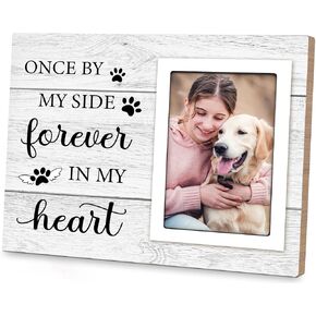 Pet Memorial Gifts for Dogs - Dog Memorial Gifts Picture Frame - Loss of Dog Sympathy Gift, Pet Loss Gifts Dog Remembrance Gift, Cat Passing Away Memorial Frame with Paw Print 4x6" Photo