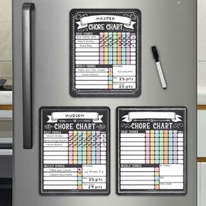 3 Chalkboard Dry Erase Chore Chart for Kids Multiple Kids - Kids Chore Chart Kids Chart, Chores Chart for Kids Multiple Kids, Magnetic Chore Chart for Kids, Chore Chart Adults, Chores Chart for Teens