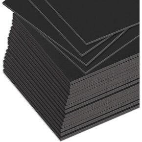 20 Pack 11.7"x16.5" Black Foam Board, 1/5"(5MM) Thick, A3 Size, Foam Core Backing Board Poster Foam Board Sheets for Presentations, School, Office & Art Projects