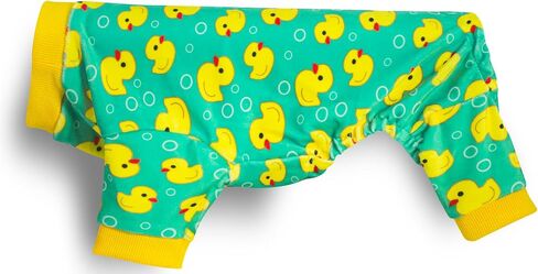 Paiaite Dog Pajamas Onesie: Comfortable Four-Legged Apparel for Small, Medium, & Large Dogs, Polyester Material for Comfort, Wrinkle Resistance, Moisture Wicking, and Stretchiness Yellow Duck S in Saudi Arabia