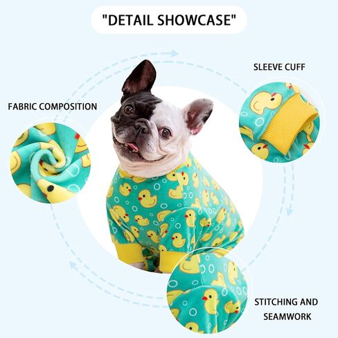 Paiaite Dog Pajamas Onesie: Comfortable Four-Legged Apparel for Small, Medium, & Large Dogs, Polyester Material for Comfort, Wrinkle Resistance, Moisture Wicking, and Stretchiness Yellow Duck S in Saudi Arabia