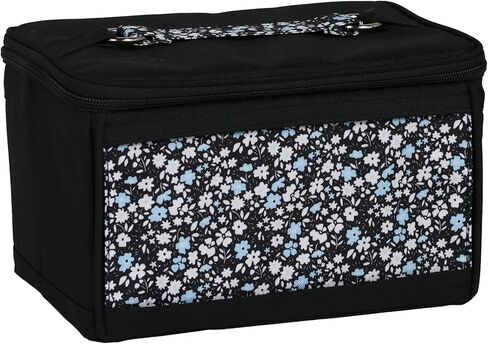 صندوق تنظيم أدوات الخياطة من إيفريثينج ماري، زهور زرقاء - سلة تخزين اللوازم والإكسسوارات - تنظيم الخيوط والإبر والأفكار والمقص - علبة يدوية محمولة in Kuwait