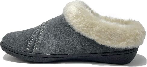 Clarks Womens Suede Leather Clog Slipper JMS0411B - Warm Plush Faux Fur Lining - Indoor Outdoor House Slippers For Women (9 M US, Black) in Saudi Arabia