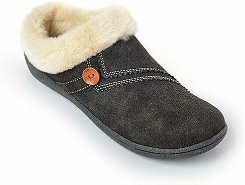 Clarks Womens Suede Leather Clog Slipper JMS0411B - Warm Plush Faux Fur Lining - Indoor Outdoor House Slippers For Women (9 M US, Black) in Saudi Arabia