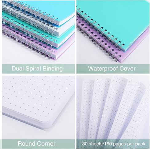 Spiral Notebook, 3 Pack Small Notebooks 4.3''x 5.7'',Mini Ruled Lined Journal, 480 Pages, College School Supplies Pocket Notebook for Work, Aesthetic Gift Office Supplies for Teen Girls,Boys in Saudi Arabia