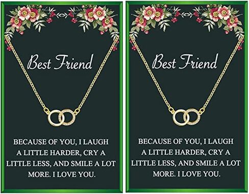 قلادة الصداقة أفضل هدية لصديق للنساء قلادة دائرة متشابكة قلادة BFF لأفضل صديقين هدايا عيد الميلاد للنساء in Saudi Arabia