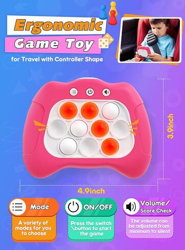 Fast Push Bubble Up Fidget Toy, Electronic Light Up Game Console, Cool Birthday Gifts for 6 7 8 9 10-12 Year Boys and Girls Stress Toy, Concentration Speed Puzzle Game for Family Party in Saudi Arabia