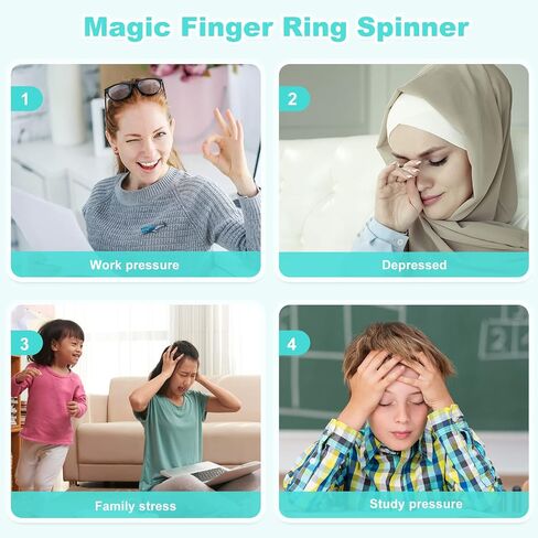 100 حزمة من حلقات الأصابع الحسية الشائكة، حلقات الضغط الإبري، حلقات الأصابع الحسية الشائكة للبالغين، تقليل التوتر الصامت وحلقة تململ للتدليك للقلق للرجال والنساء (ألوان كلاسيكية) in Kuwait