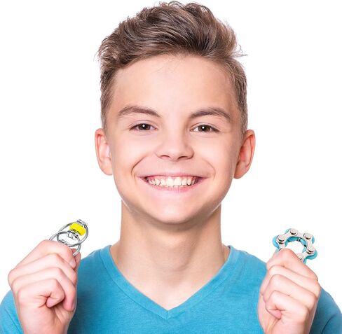 Hicarer 8 Pieces Fidget Toys Set Includes 4 Flippy Roller Chain and 4 Six Roller Bike Chain Toys for Adults and Teenagers in Learning Help (Red, Sky Blue, Green, Black) in Saudi Arabia