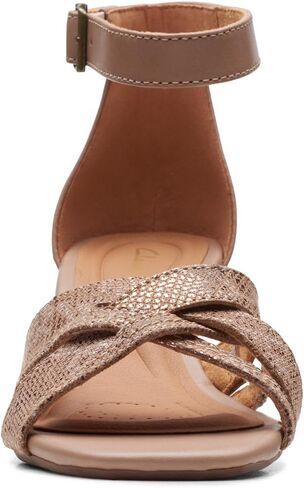 Clarks Women's Fashion Wedge Sandal, Black Leather, 9 in Saudi Arabia