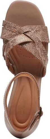 Clarks Women's Fashion Wedge Sandal, Black Leather, 9 in Saudi Arabia