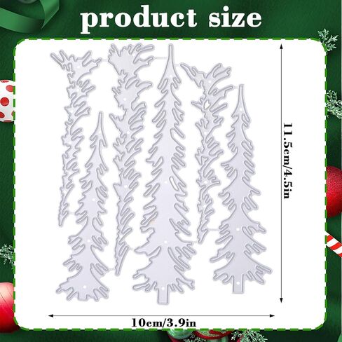 Christmas Pine Tree Metal Die Cuts Set, Xmas Narrow Pine Trees Cutting Dies Christmas Embossing Stencils for Card Making DIY Scrapbooking Stamps Decor in Saudi Arabia