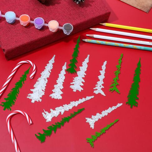 Christmas Pine Tree Metal Die Cuts Set, Xmas Narrow Pine Trees Cutting Dies Christmas Embossing Stencils for Card Making DIY Scrapbooking Stamps Decor in Saudi Arabia