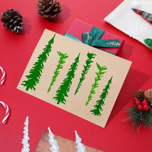 Christmas Pine Tree Metal Die Cuts Set, Xmas Narrow Pine Trees Cutting Dies Christmas Embossing Stencils for Card Making DIY Scrapbooking Stamps Decor in Saudi Arabia