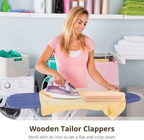 Homaisson 2 جهاز كمبيوتر شخصى 7 بوصة 12 بوصة مصفق خياط من الخشب الصلب، أدوات خياطة مصفق للضغط على الدرزات واللحف، مصفق خياطة محزز مزدوج الجانب مع قبضة مريحة in Kuwait