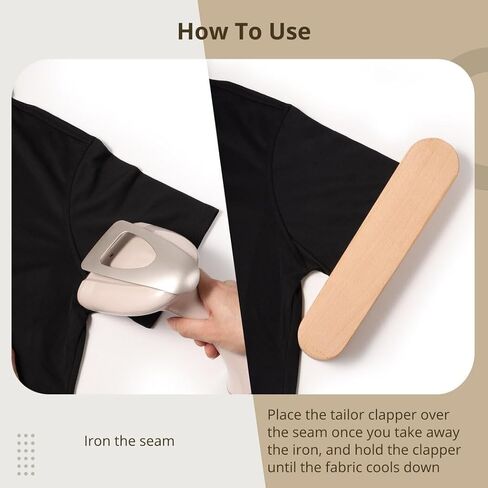 Homaisson 2 جهاز كمبيوتر شخصى 7 بوصة 12 بوصة مصفق خياط من الخشب الصلب، أدوات خياطة مصفق للضغط على الدرزات واللحف، مصفق خياطة محزز مزدوج الجانب مع قبضة مريحة in Kuwait