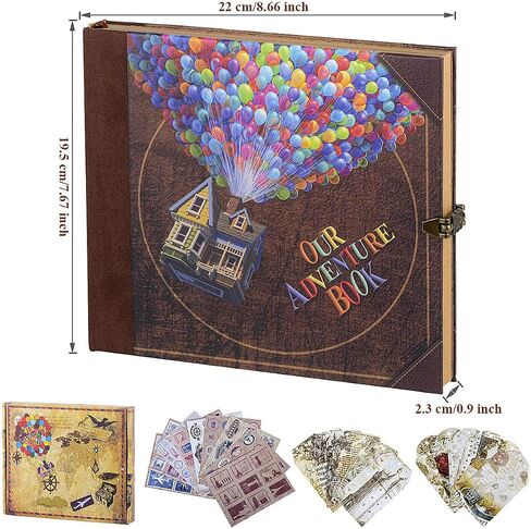 Adventure Book Handcrafted Diary Photo Scrapbook,Tailored for Preserving Cherished Moments,Gift for Couples' Anniversaries,Weddings,Globetrotters,Birthdays,Christmas&Note-taking Gifts Handmade Book in Saudi Arabia