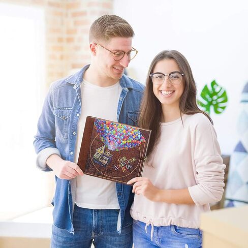 Adventure Book Handcrafted Diary Photo Scrapbook,Tailored for Preserving Cherished Moments,Gift for Couples' Anniversaries,Weddings,Globetrotters,Birthdays,Christmas&Note-taking Gifts Handmade Book in Saudi Arabia
