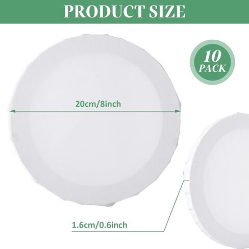 10 PCS Round Canvas Boards for Painting 8 Inch Circle Canvas Panel Round Stretched Canvas Blank Canvas White Round Paint Canvas for Oil, Acrylic, Gouache, Crafts in Kuwait
