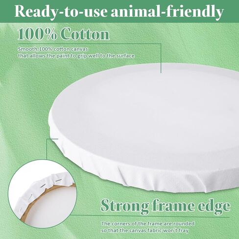 10 PCS Round Canvas Boards for Painting 8 Inch Circle Canvas Panel Round Stretched Canvas Blank Canvas White Round Paint Canvas for Oil, Acrylic, Gouache, Crafts in Kuwait