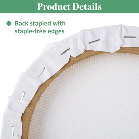 10 PCS Round Canvas Boards for Painting 8 Inch Circle Canvas Panel Round Stretched Canvas Blank Canvas White Round Paint Canvas for Oil, Acrylic, Gouache, Crafts in Kuwait