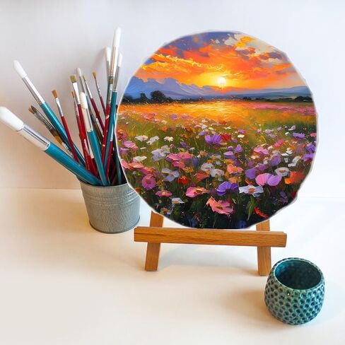 10 PCS Round Canvas Boards for Painting 8 Inch Circle Canvas Panel Round Stretched Canvas Blank Canvas White Round Paint Canvas for Oil, Acrylic, Gouache, Crafts in Kuwait