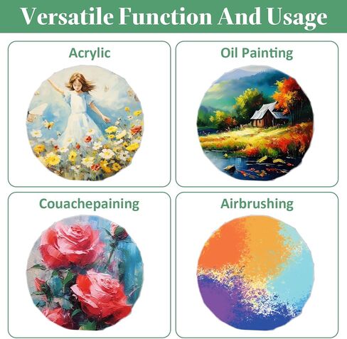 10 PCS Round Canvas Boards for Painting 8 Inch Circle Canvas Panel Round Stretched Canvas Blank Canvas White Round Paint Canvas for Oil, Acrylic, Gouache, Crafts in Kuwait