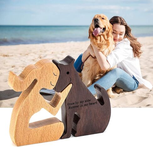 ERUIOLA THYGIFTREE Dog Memorial Gifts for Women - Wooden Carving Dog, Gifts for Loss of Dog - Once by My Side Forever in My Heart in Saudi Arabia