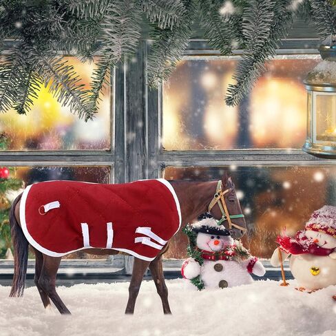 بطانية نموذج حصان عيد الميلاد، بطانة بطانية، بطانية تقليدية، ملحقات الحصان، ملاءة بطانية حصان ناعمة، مقياس 1: 9، أحمر in Kuwait