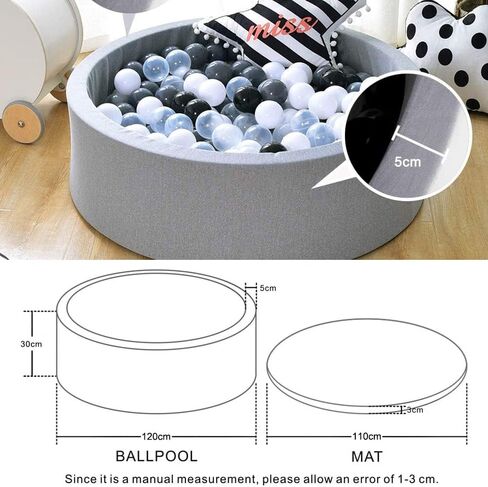 Foam Ball Pit, 47.2"x 13.8" Large Ball Pits for Toddlers, Soft Round Kiddie Kids Baby Playpen Ball Pool, Ideal Gift for Babies Indoor and Outdoor Game, Balls not Included, Pink in Saudi Arabia