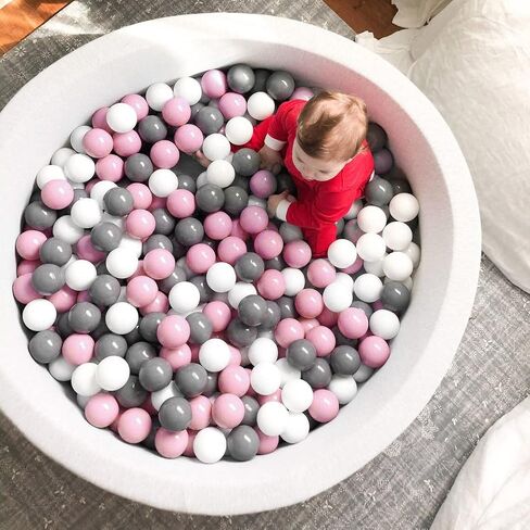 Foam Ball Pit, 47.2"x 13.8" Large Ball Pits for Toddlers, Soft Round Kiddie Kids Baby Playpen Ball Pool, Ideal Gift for Babies Indoor and Outdoor Game, Balls not Included, Pink in Saudi Arabia