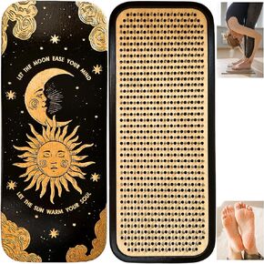Sadhu Board, Beginners, Extra Light Sadhu Board, 8mm (0.31IN), Hexagon, Flower of Life, Aluminum Nails, Slim Sadhu Wood Board for Yoga, Acupuncture Foot Massage