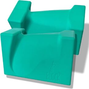 WRIST BLOCK™ The Ultimate Evolution in Premium Quality Yoga Blocks (Set of 2, Teal) - Designed to Eliminate Wrist Strain During Yoga, Pilates, Pushups and Other Exercises - Wrist Support - Meditation