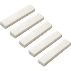Jiayouy 5Pcs Acoustic Guitar Nuts Blank No-slotted Real Bone Bridge Nut Saddle Blank for Acoustic, Classical, Mandolin, Banjo, Ukulele Replacement Part DIY