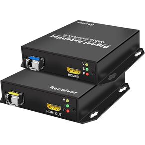 LornCeng HDMI Extender Over Fiber Optic HDMI Extension Balun Adapter 1080P@60Hz Full HD Uncompressed Transmission up to 20km Over Singlemode Fiber, Support All System