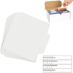 Cardboard Boxes for Trading Cards,Baseball,Football,Basketball,Hockey, Sportscards,Trading Card Storage Box for Toploader full lid-Corrugated Cardboard Storage Boxes (4-PACK, White)