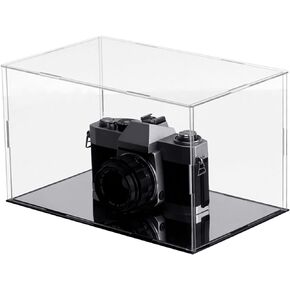 Clear Football Display Case,Memorabilia Display Box Cases for Football or Memorial Sports Gloves,with Steel Brackets Hanger & Removable Interior Football Display Stand(11.8x7.9x7.9 inch; 30x20x20 cm)