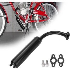 Chrome Exhaust Muffler Pipe and gasket nut kit for 2 stroke 49cc 60cc 66cc 80cc Engines Gas Motorized Bicycle Motor Bikes in Kuwait